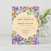 紫黄花結婚テーマ 招待状 (スタンド正面)