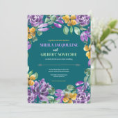 紫黄花結婚テーマ 招待状 (スタンド正面)