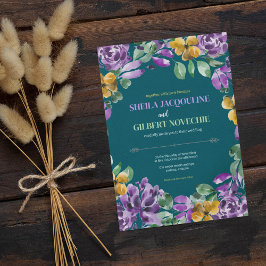 紫黄花結婚テーマ 招待状