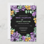紫黄花結婚テーマ 招待状 (正面)