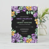 紫黄花結婚テーマ 招待状 (スタンド正面)