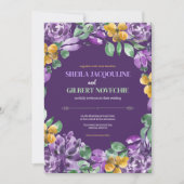 紫黄花結婚テーマ 招待状 (正面)