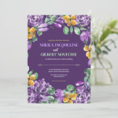 紫黄花結婚テーマ 招待状 (スタンド正面)