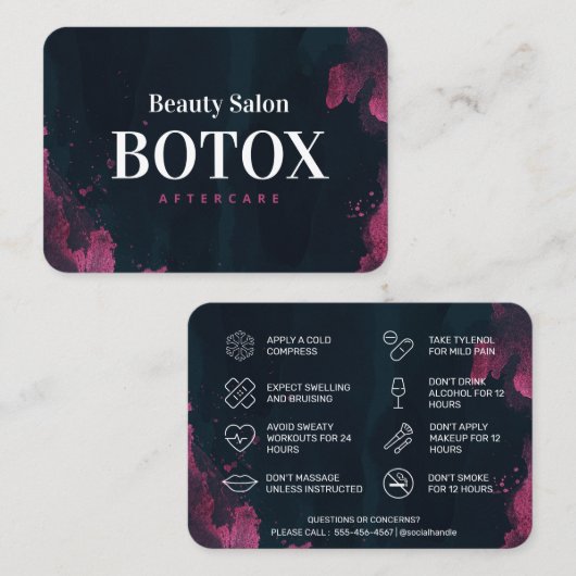 紫黒ボトックスアフターケア名刺 名刺 (正面/裏面)