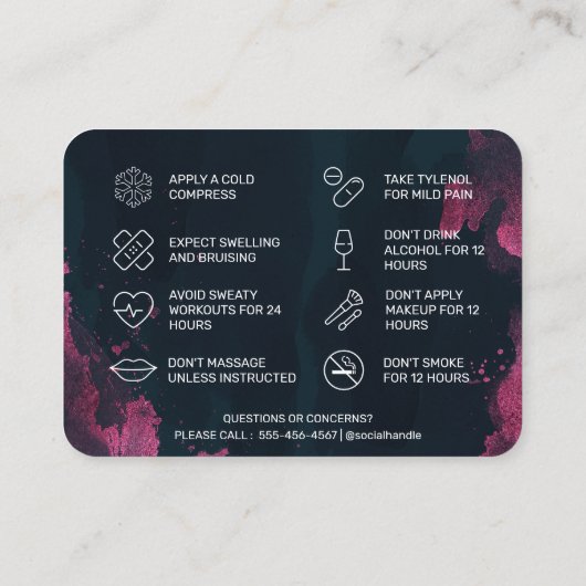 紫黒ボトックスアフターケア名刺 名刺 (裏面)