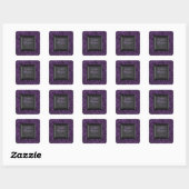 紫黒大理石ウェディングラベルステッカー スクエアシール (シート)