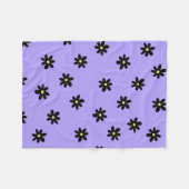 紫黒熱帯フローラ夏 フリースブランケット (正面(横))