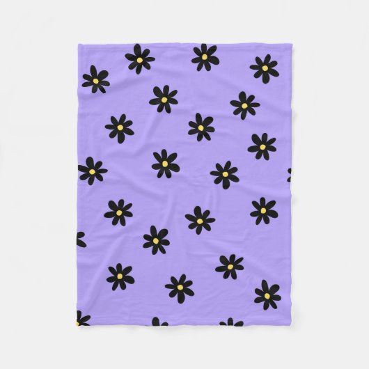 紫黒熱帯フローラ夏 フリースブランケット (正面)