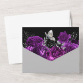 紫黒銀バラエレガント蝶グラム  オールインワン招待状 (裏面)