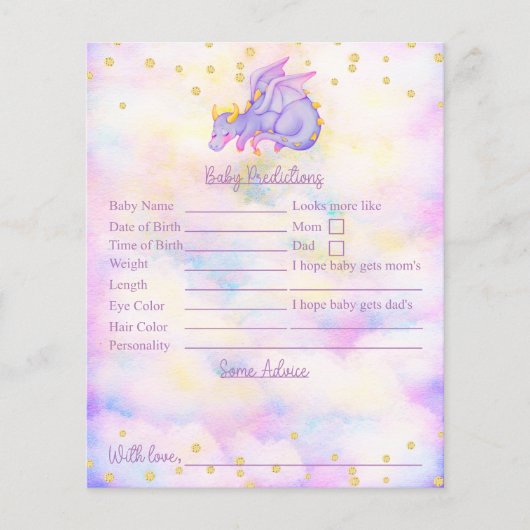 紫龍の赤ちゃんシャワー予測とアドバイス (正面)