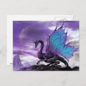 紫龍はがき | ファンタジーアートグリーティングカード ポストカード (正面/裏面)
