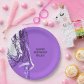 紫10代のはっきりした誕生日パーティーネット&バレーボール ペーパープレート (パーティー)