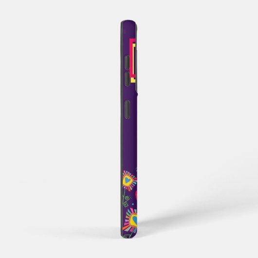 紫10代のモノグラムおもしろいフローラ刺激性 SAMSUNG GALAXYケース (右側面)