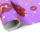 紫2包み紙の赤とバラのキス ラッピングペーパー (ロールコーナー)