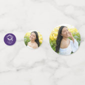 紫3写真卒業スクリプトモダンハートキャップ コンフェッティ (裏面)