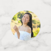 紫3写真卒業スクリプトモダンハートキャップ コンフェッティ (スモール正面)