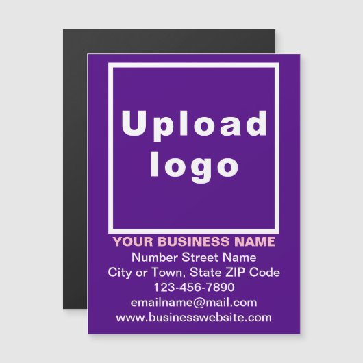 紫4.25インチx 5.6インチ磁気名刺 (正面/裏面)