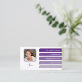 紫5色モダンタブのソーシャル 名刺 (スタンド正面)