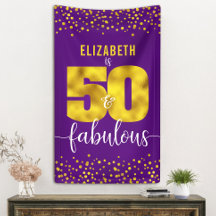 紫50と素晴らしい誕生日金ゴールドホイルドット