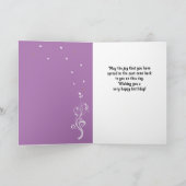 紫60と素晴らしい葉60th誕生日写真 カード (内部)