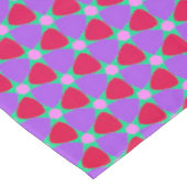 紫、さくらんぼ、緑のフラワータイルのテーブルクロス テーブルクロス (アングル)