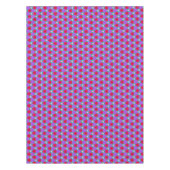 紫、さくらんぼ、緑のフラワータイルのテーブルクロス テーブルクロス (正面)