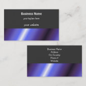 紫、はっきりした青、木炭のストライプ 名刺 (正面/裏面)