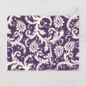 紫、アイボリー、ピンク色のストライプダンマスクテーブル番号 ポストカード (裏面)