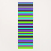 紫、アクア、シャルトレウズヨガストライプのマット ヨガマット (正面)