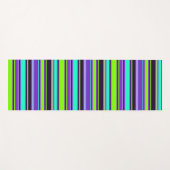 紫、アクア、シャルトレウズヨガストライプのマット ヨガマット (正面(横))