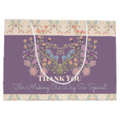 紫(アクセント付きフローラ) ラージペーパーバッグ (裏面)