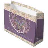紫(アクセント付きフローラ) ラージペーパーバッグ (裏面アングル)