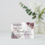紫、エレガントピンク、マルーンのフローラ結婚の エンクロージャーカード (スタンド正面)