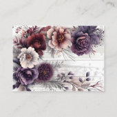 紫、エレガントピンク、マルーンのフローラ結婚の エンクロージャーカード (裏面)