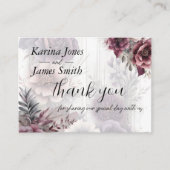 紫、エレガントピンク、マルーンのフローラ結婚の エンクロージャーカード (正面)