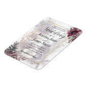 紫、エレガントピンク、マルーンのフローラ結婚の マグネット (左側)