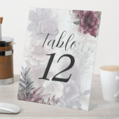 紫、エレガントピンク、マルーンのフローラ結婚の 台座サイン (インサイチュ)