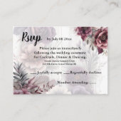 紫、エレガントピンク、マルーンフローラRsvp エンクロージャーカード (正面)