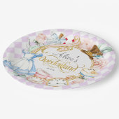 紫、オネダーランド、紅茶パーティー、女の子1歳の誕生日 ペーパープレート (アングル)