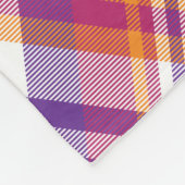 紫、オレパーソナライズされたンジ、白のプレイド毛布 フリースブランケット (角)