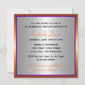 紫 + オレンジ + シルバー - 50歳の誕生日 招待状 (裏面)