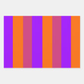 紫、オレンジ、ピンクストライプ色 ラッピングペーパーシート (正面2)