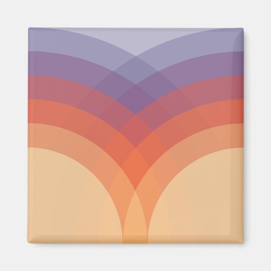 紫、オレンジ、青のカラフルパステルアーチ マグネット (正面)