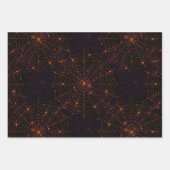 紫、オレンジ、黒のクモの巣ハロウィーン《写真》ぼけ味 ラッピングペーパーシート (正面2)