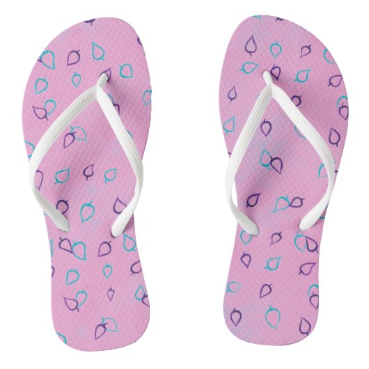 紫、カラーリーフアウトラインを選択Pink FlipFlops ビーチサンダル (ソール)