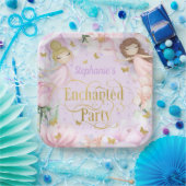 紫、ガーデン妖精の魅惑的なパーティー誕生日 ペーパープレート (パーティー)