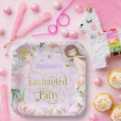 紫、ガーデン妖精の魅惑的なパーティー誕生日 ペーパープレート (パーティー)