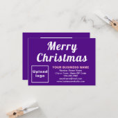 紫;クリスマス;ビジネス;スモールフラットグリーティング カード (正面/裏面インサイチュ)
