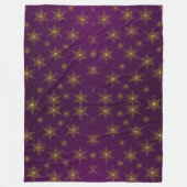 紫，クリスマス，星，クリスマス，光沢，オーナメント, フリースブランケット (正面)