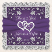 紫、グレーの応援を愛する! ペーパーコースター (正面)